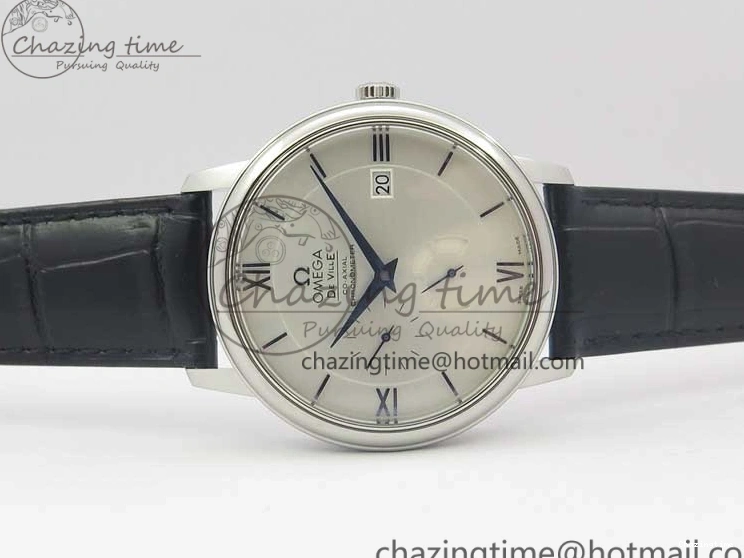 0316 MultiPurpose De Ville Prestige Real PR SS ZF 1:1 Best Edition White Dial Blue Markers on Black Leather Strap MIYOTA 7941